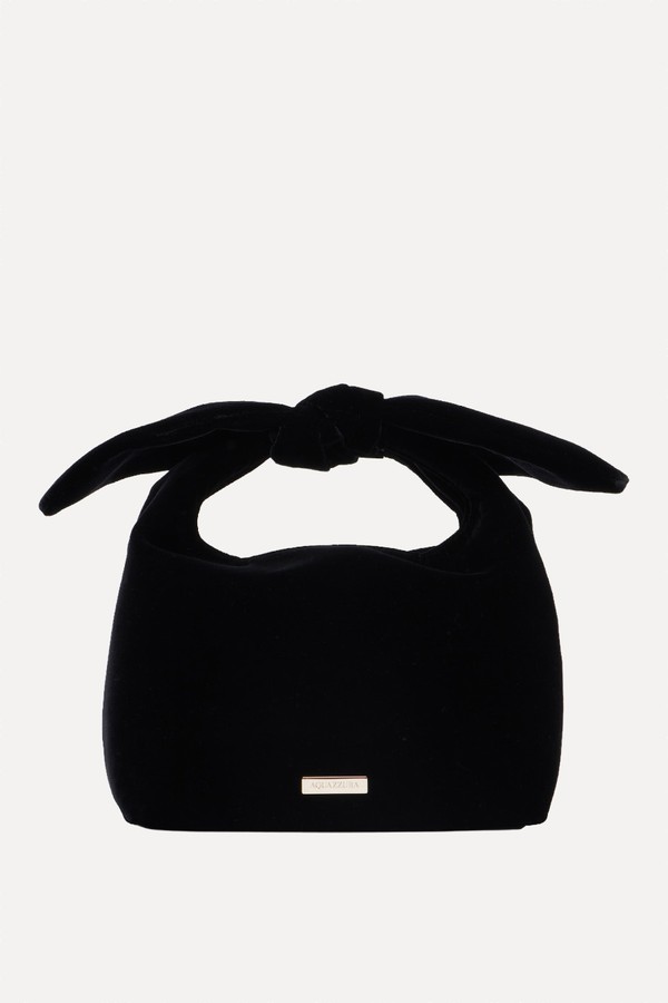 Bow Tie Small Velvet Tote Bag from Aquazzura