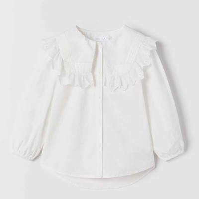 Poplin Shirt With Bib Collar