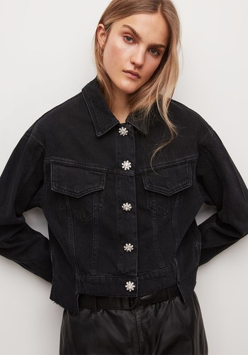 Patch Diamond Denim Jacket