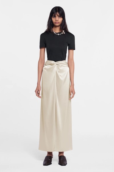 Heida Slip Satin Wrap Skirt