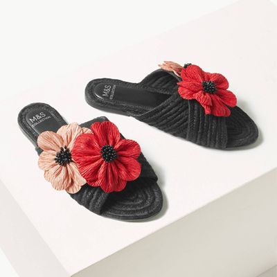Weave Flower Mule Sandals from Marks & Spencer