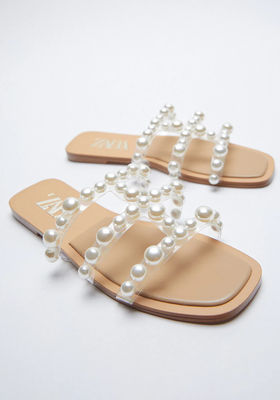 Flat Pearl Sandals from Zara
