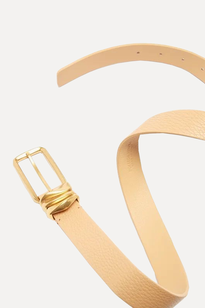 Metal Loops Grained-Leather Belt from Bottega Veneta