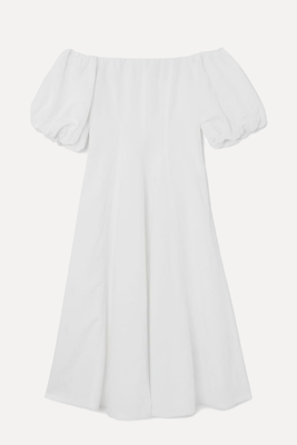 Off-The-Shoulder Puff-Sleeve Midi Dress  from COS