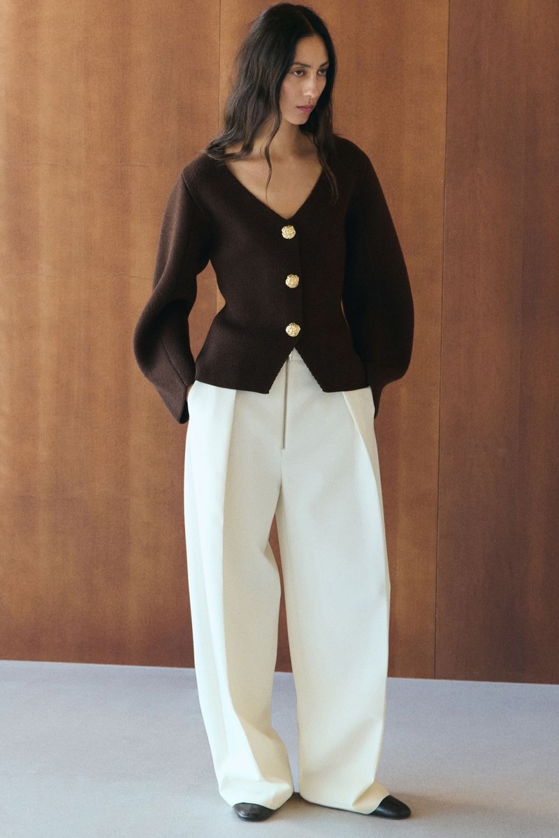 Knitted Jacket With Jewel Buttons