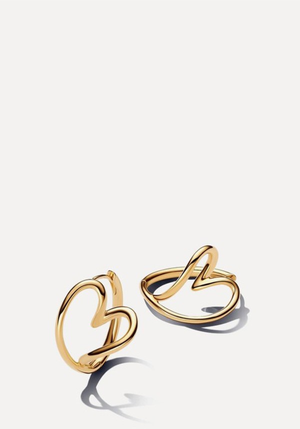 Organically Shaped Heart Hoop Earrings*