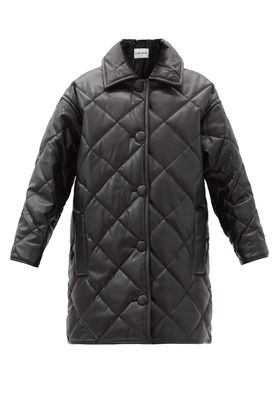 Jacey Quilted Faux-Leather Coat from Stand Studio