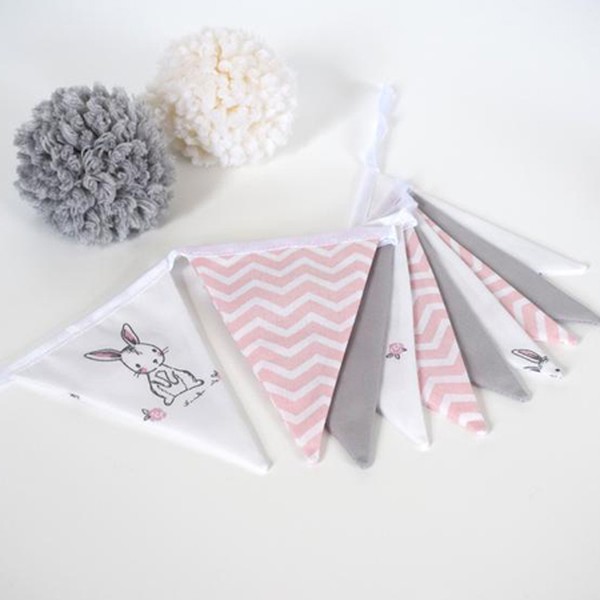 Pink Bunny Rabbit Mini Fabric Bunting from Sophie Natasha Store