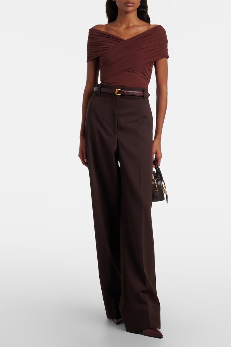 Jacques Gathered Off-Shoulder Bodysuit from SIR