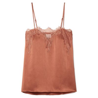 The Sweetheart Lace-Trimmed Silk-Charmeuse Camisole from Cami NYC