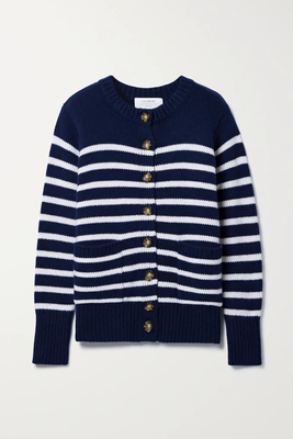 Marin Striped Wool & Cashmere-Blend Cardigan from La Ligne