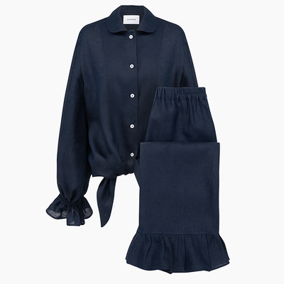 Rumba Linen Suit in Navy, £190 | Sleeper