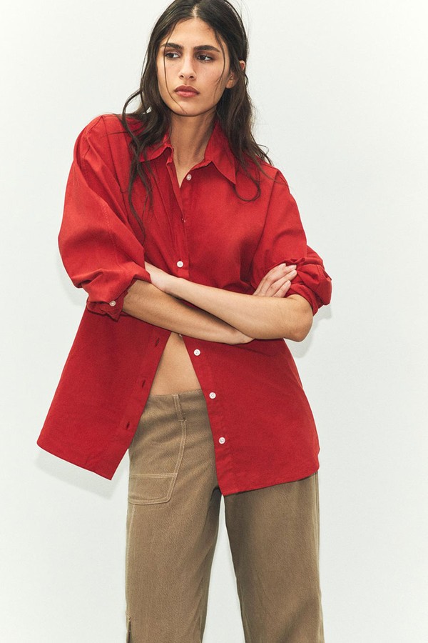 Washed Oversize Poplin Shirt from Zara