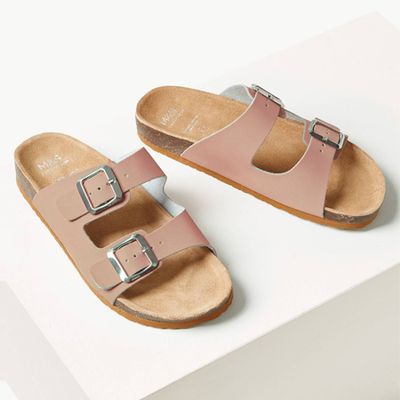 Leather Two Strap Sandals