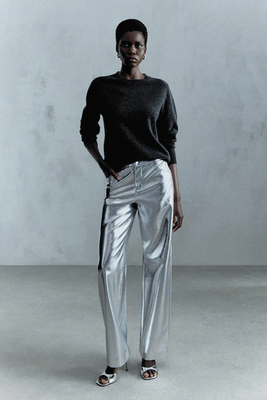 Wideleg Foil Trousers from Mango