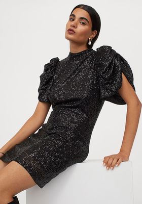 Puff-Sleeved Sequined Dress from H&M