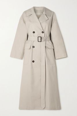 Cube Double-Breasted Cotton-Blend Gabardine Trench Coat from Max Mara