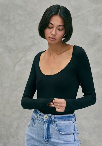 Long Sleeve Scoop Top from Maggie Marilyn