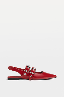 Flat Shoes With Buckle Details from Stradivarius