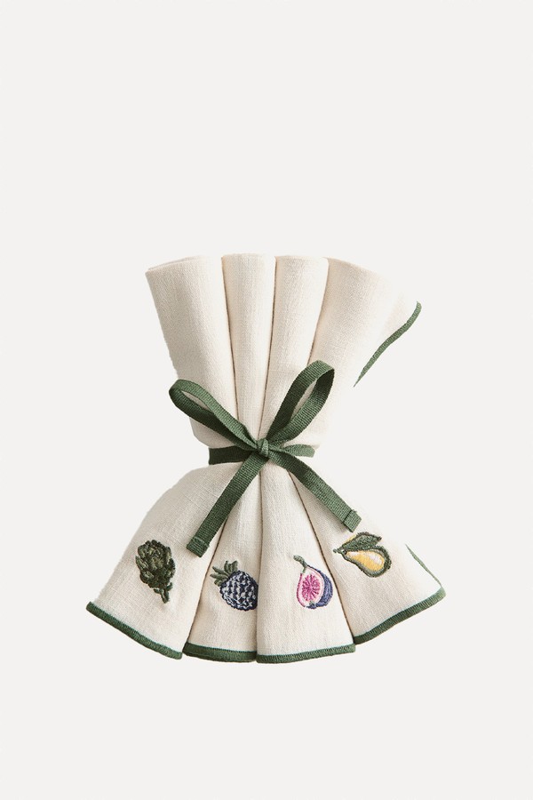 Set Of 4 Embroidered Napkins from H&M 
