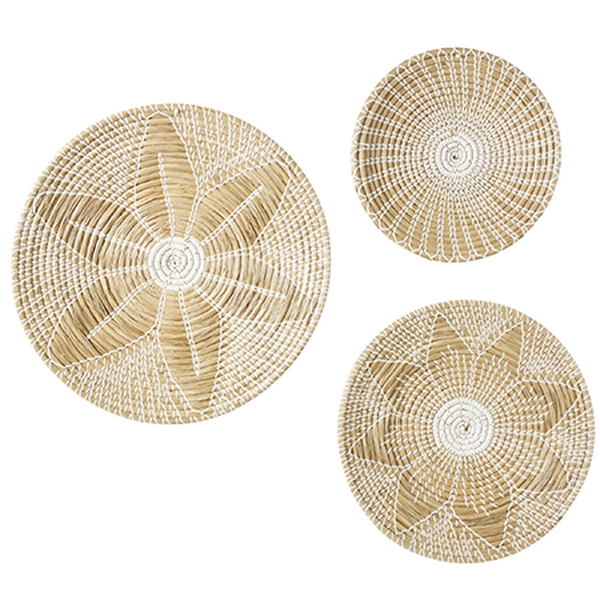 3 Seagrass Wall Art Pieces from Goa