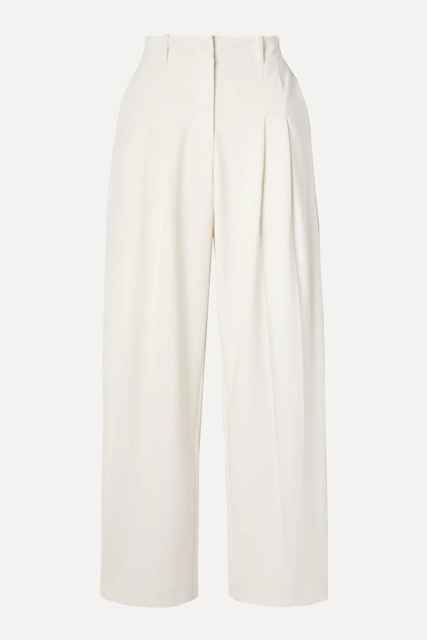 Lagarde Pleated Crepe Wide-Leg Pants from Veronica Beard