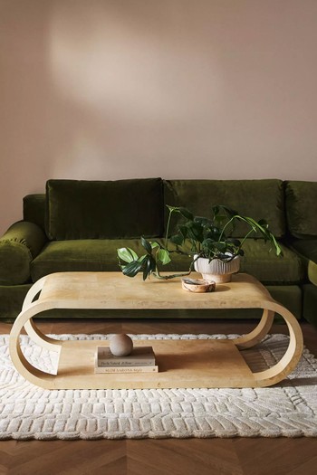 Cassini Acacia Curve Coffee Table from Anthropologie