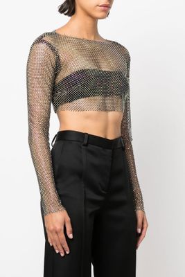 Crystal Mesh Long-Sleeve Top from New Arrivals