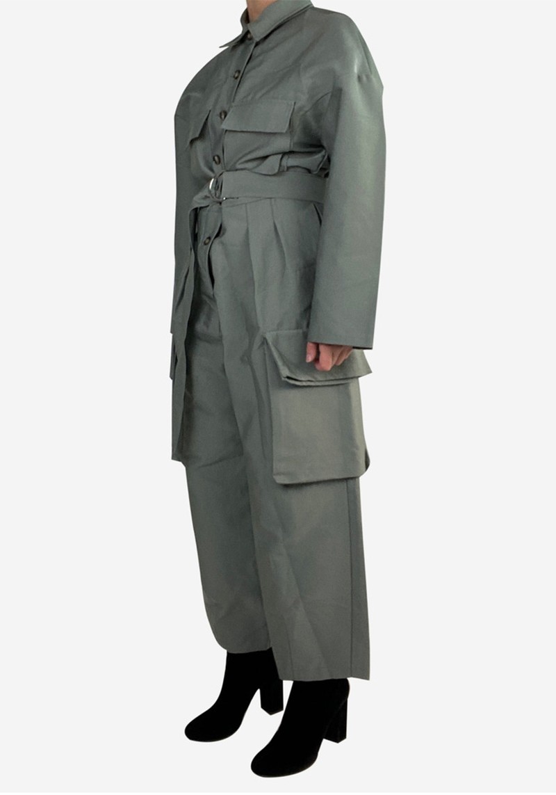 Belted Brushed-Twill Jumpsuit from Frankie Shop