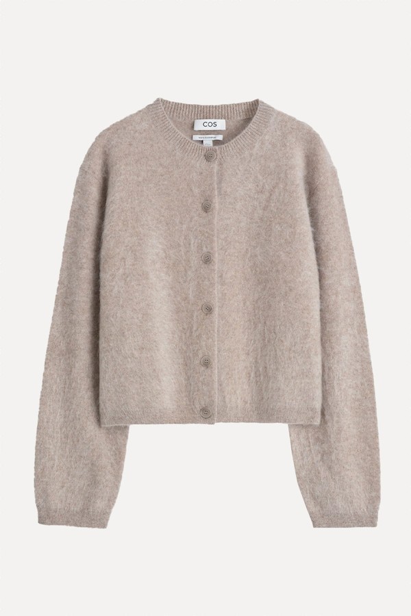 Brushed-Cashmere Crew-Neck Cardigan from COS