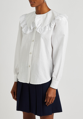 Lace-Trimmed Jacquard Blouse from Alessandra Rich