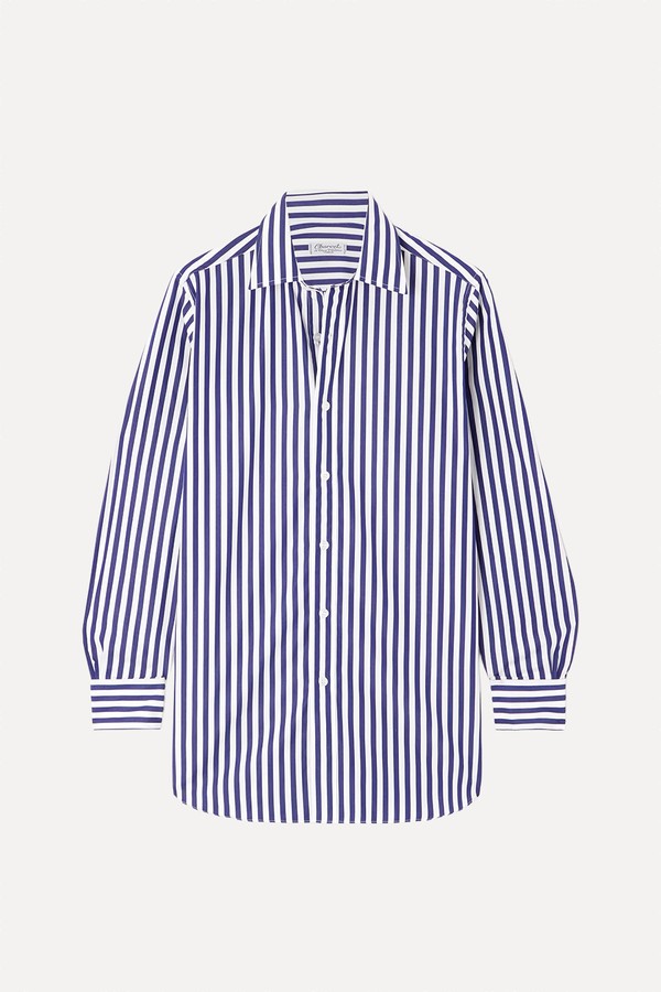 Striped Cotton-Poplin Shirt  from Charvet 