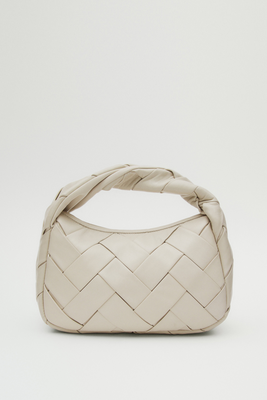 Nappa Leather Woven Croissant Bag from Massimo Dutti