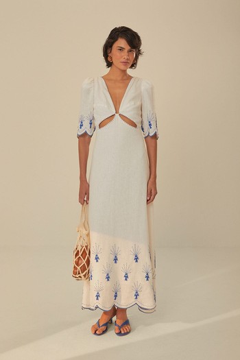 Sea Of Fish Embroidered Midi Dress from Farm Rio