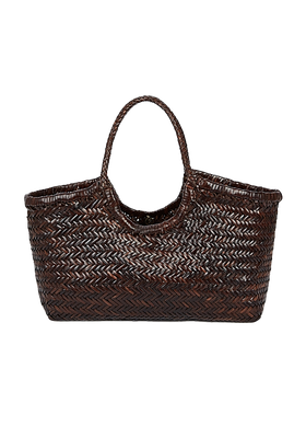 Nantucket Dark Brown Woven Leather Tote from Dragon Diffusion 