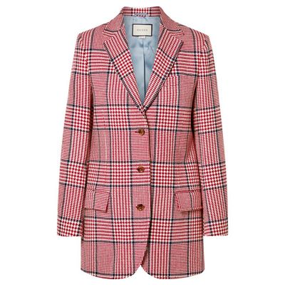 Prince Of Wales Checked Wool-Blend Blazer