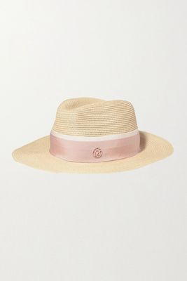 Henrietta Grosgrain-Trimmed Straw Hat from Maison Michel
