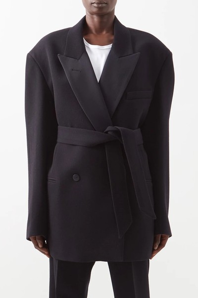 Exaggerated Recycled Wool-Blend Tux Blazer  from Raey