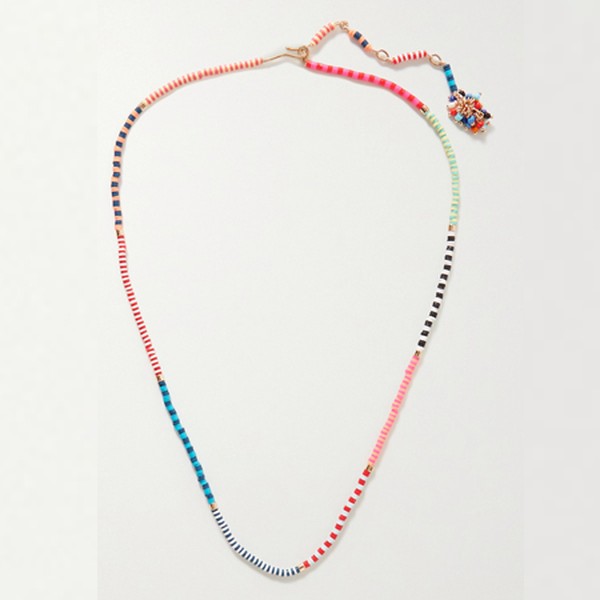 Happy Stripes Enamel & Gold Tone Necklace from Roxanne Assoulin