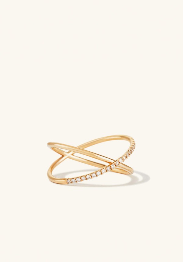 Pave Diamond X Ring