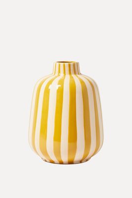 Riviera Stripe Yellow Ceramic Vase from Oliver Bonas
