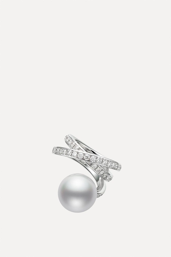 South Sea Cultured Pearl & Diamond Ring