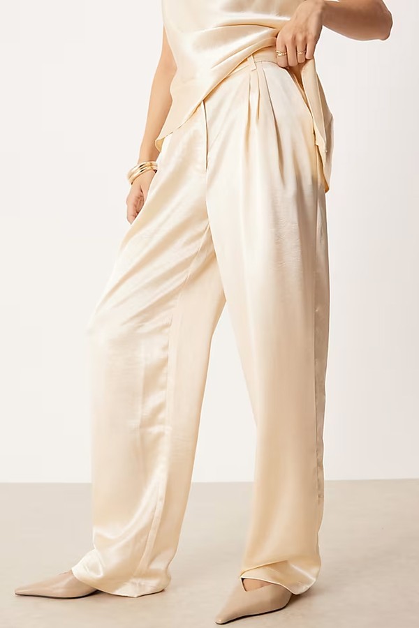 Tailored Straight Leg Satin Trousers from ASOS DESIGN