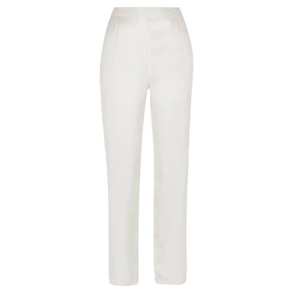 Cream Loose Fit Satin Pyjama Trousers
