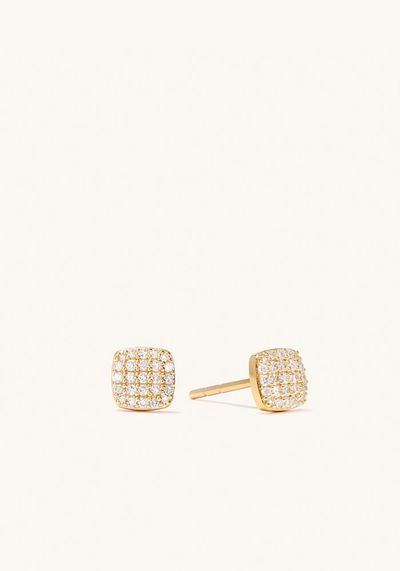 Pavé Diamond Cushion Studs