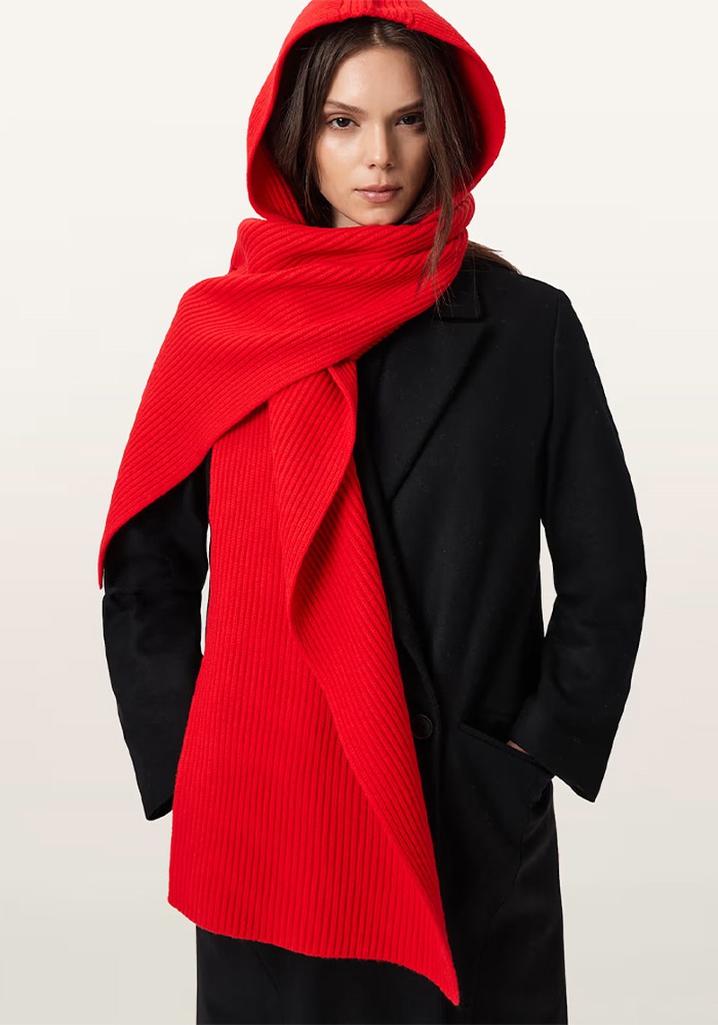 Wren Wool Hooded Scarf*