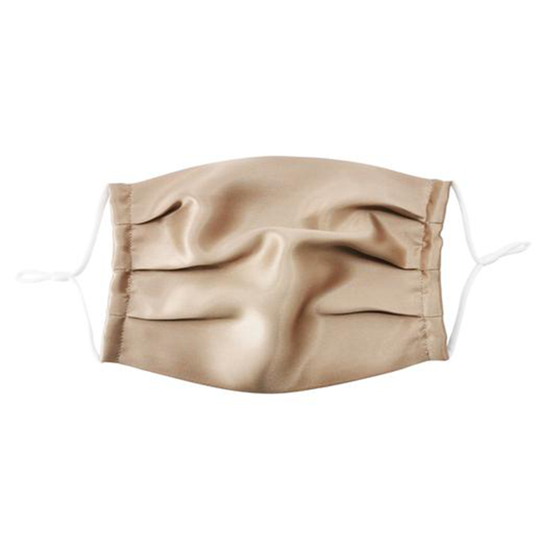 Golden Beige Silk Face Mask from Wamnes