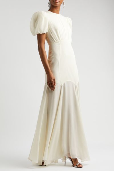 Agua Silk-Chiffon Maxi Dress from De La Vali