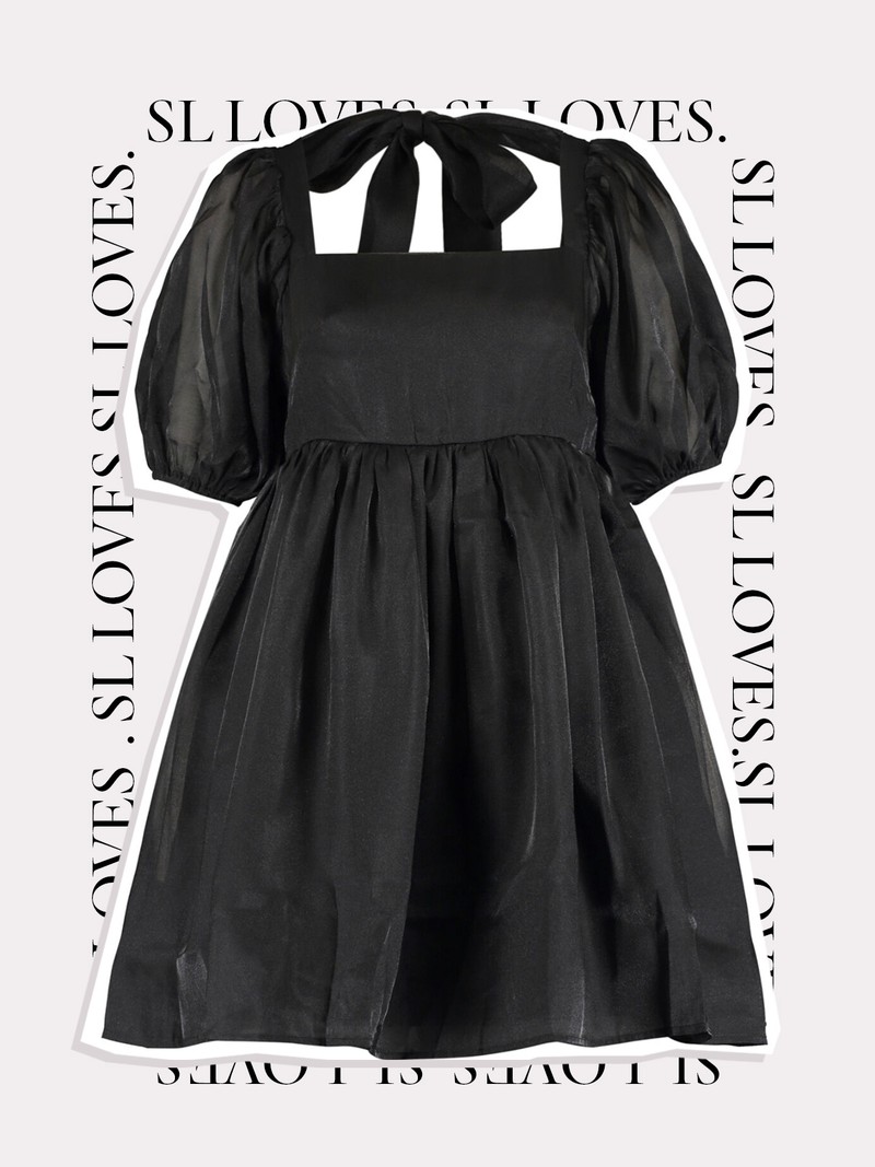 Black Puff Sleeve Dress