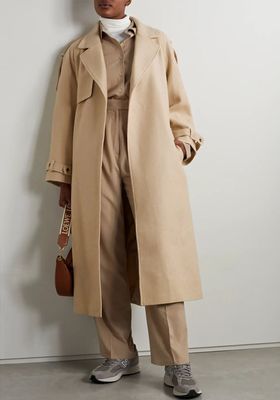 Suzanne Belted Wool-Blend Felt Trench Coat from Frankie Shop